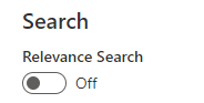 Relevance Search Setting 1