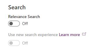 Relevance Search Setting 2